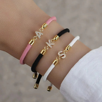 Adjustable Letter Initial Bracelets