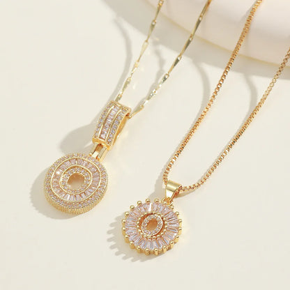 2pc 14k Diamond Letter Initial Necklaces