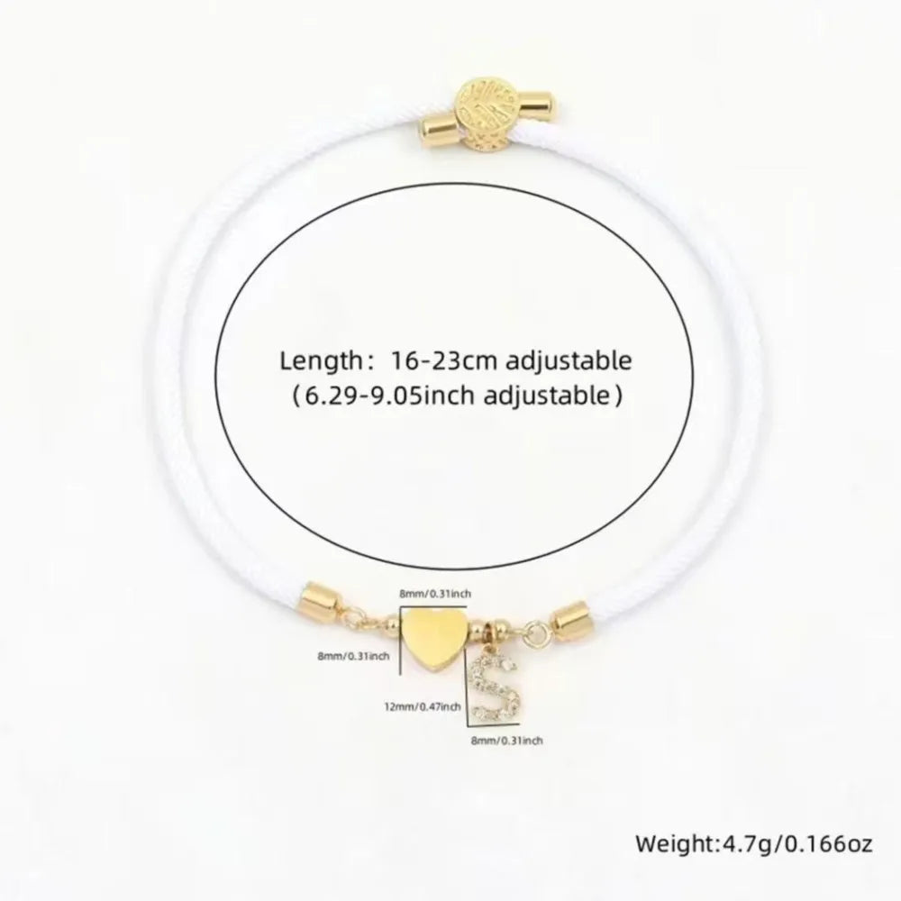 Adjustable Letter Initial Bracelets