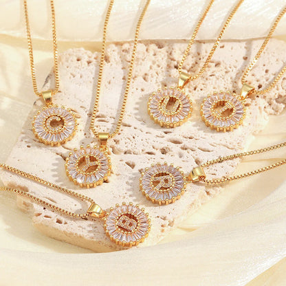 2pc 14k Diamond Letter Initial Necklaces