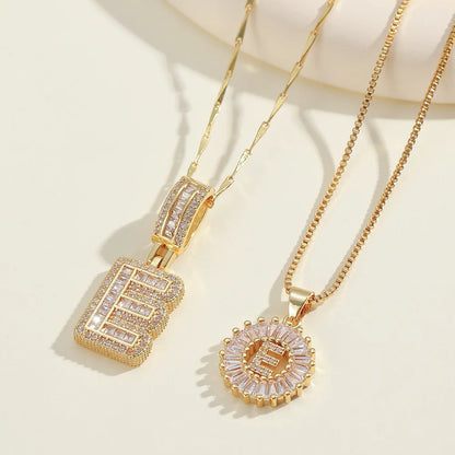 2pc 14k Diamond Letter Initial Necklaces