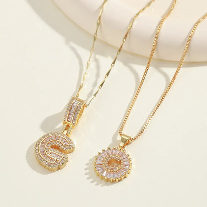 2pc 14k Diamond Letter Initial Necklaces